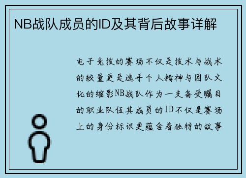 NB战队成员的ID及其背后故事详解
